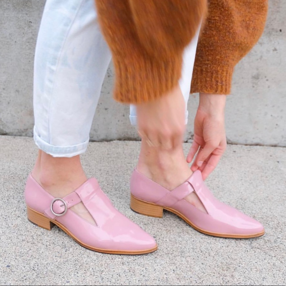 Freda Salvador Pink Patent Khalo Mary Jane Loafers